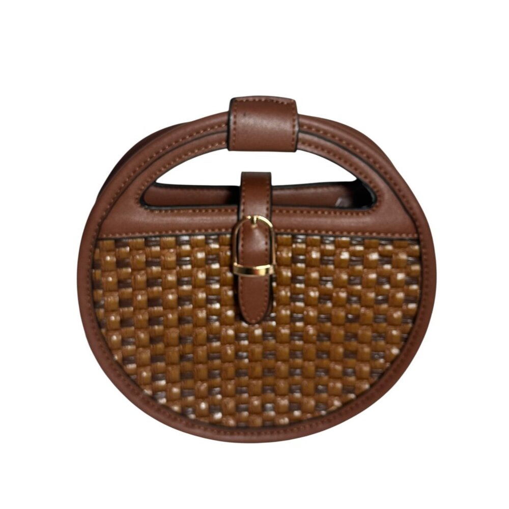 Round Straw Rattan Handbag - Picture 2 of 13